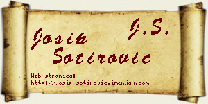 Josip Sotirović vizit kartica